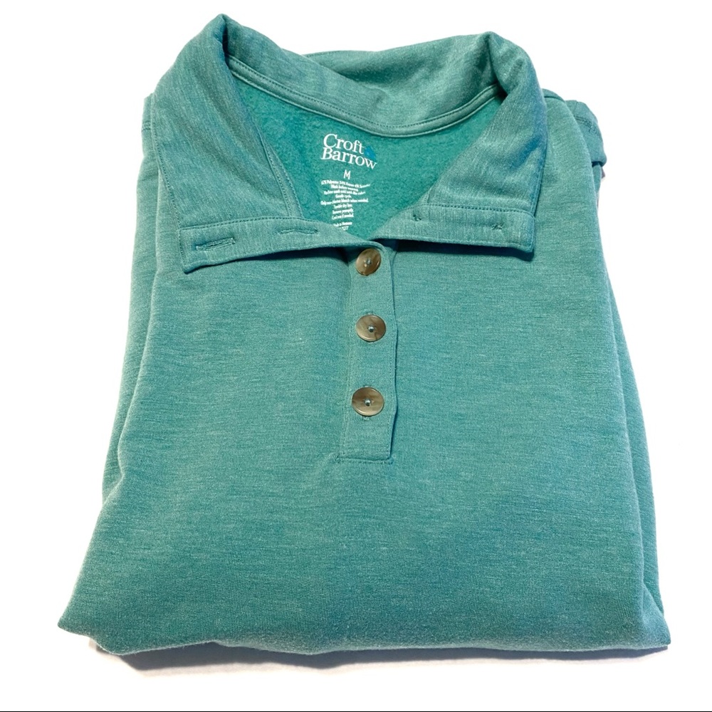 (4/$25)Green 1/4 button sweatshirt